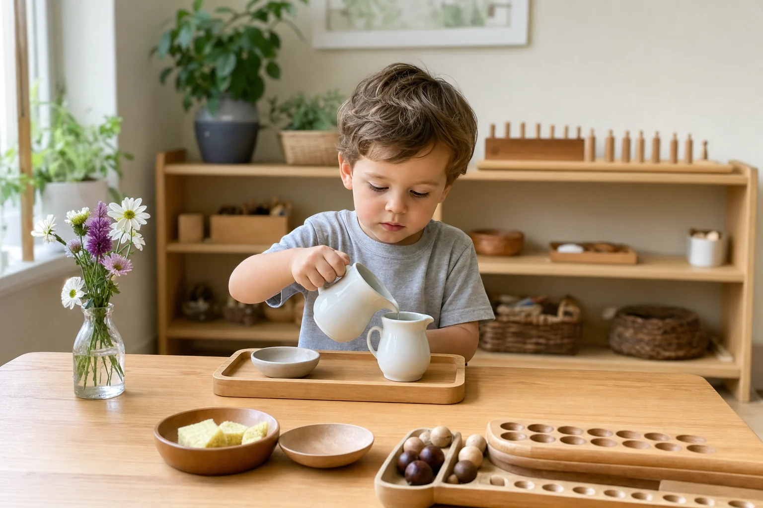 Montessori Activities for 3-Year-Olds: 15 Calm Ideas, Setup Tips, and Shelf Plan