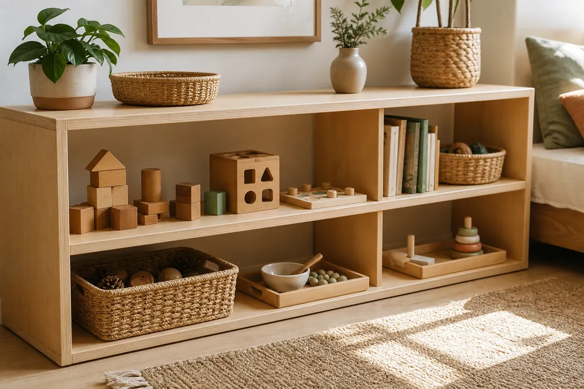 Montessori Storage Solutions for Small Spaces: Shelves, Rotation, and Simple Toy Limits